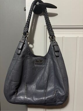 2010 Purplish Grey Maggie Braided Handle shoulder bag